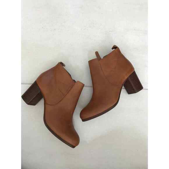 Talbots Leather Side Zip Ankle Booties Boots - Picture 1 of 12